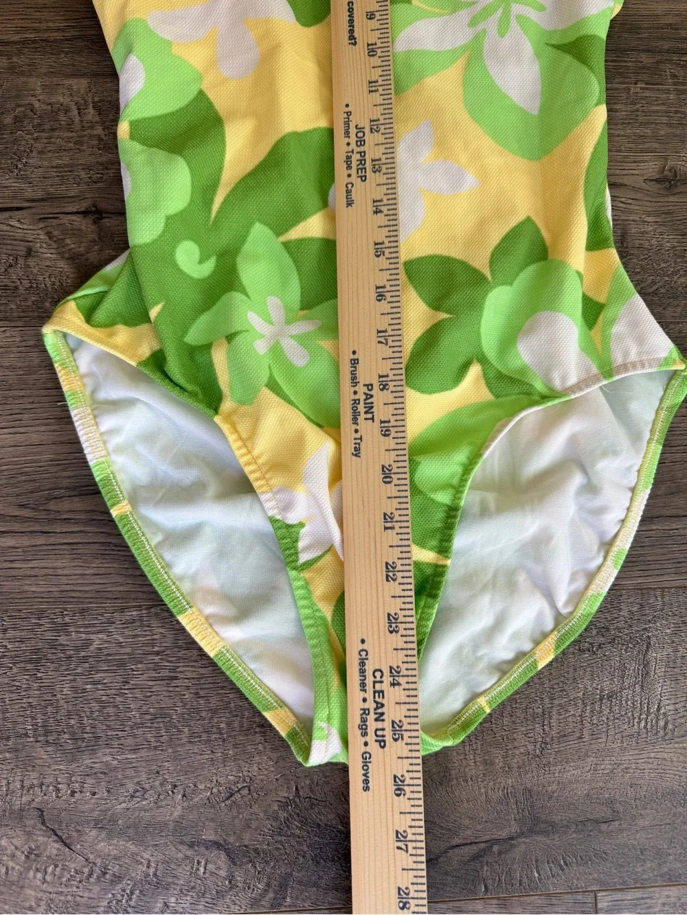 Jantzen Vintage Yellow and Green Swimsuit with Floral Pattern